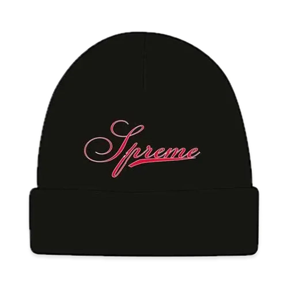 Supreme Script Logo Beanie "Black"
