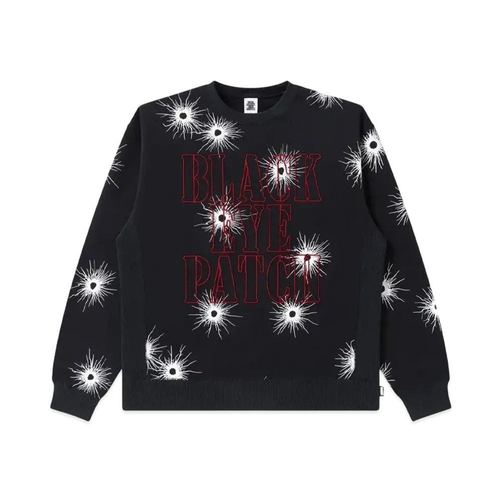 Blackeyepatch Gunshot Stencil Logo Crew Sweat "Black"