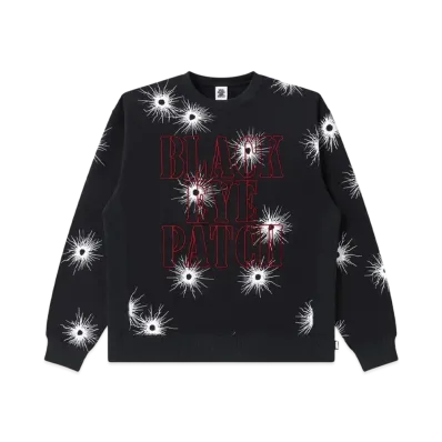 Blackeyepatch Gunshot Stencil Logo Crew Sweat "Black"