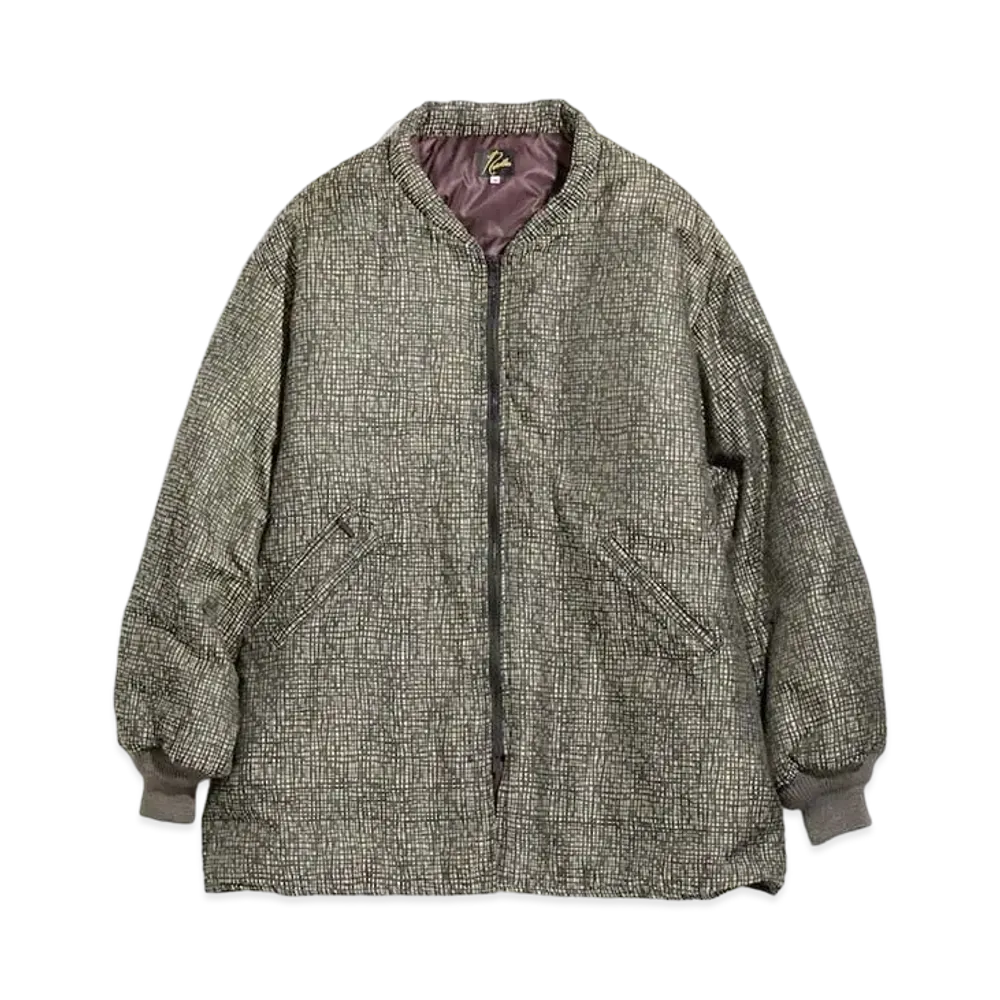 Needles DOWN SUR COAT - PE/R/L RANDOM PLAID JQ. "Black/Khaki"