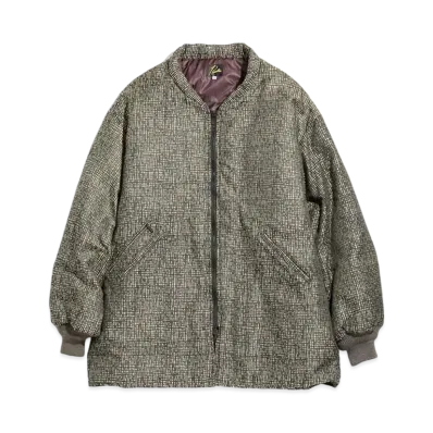 Needles DOWN SUR COAT - PE/R/L RANDOM PLAID JQ. "Black/Khaki"