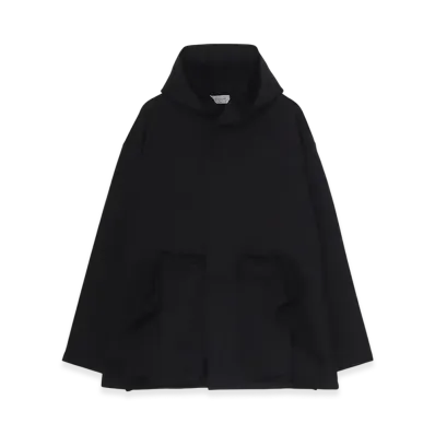 Yohji Yamamoto POUR HOMME Cotton Smith Pocket Detail Hoodie "Black"