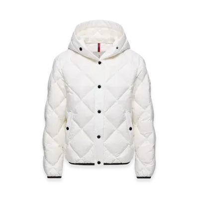 MONCLER Arvouin Hooded Diamond-Quilted Short Down Jacket "White"