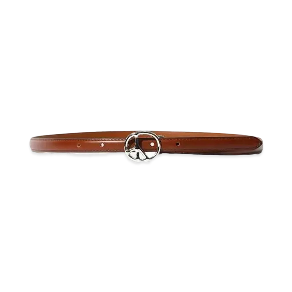 Needles Peace Buckle Narrow Belt "Brown"