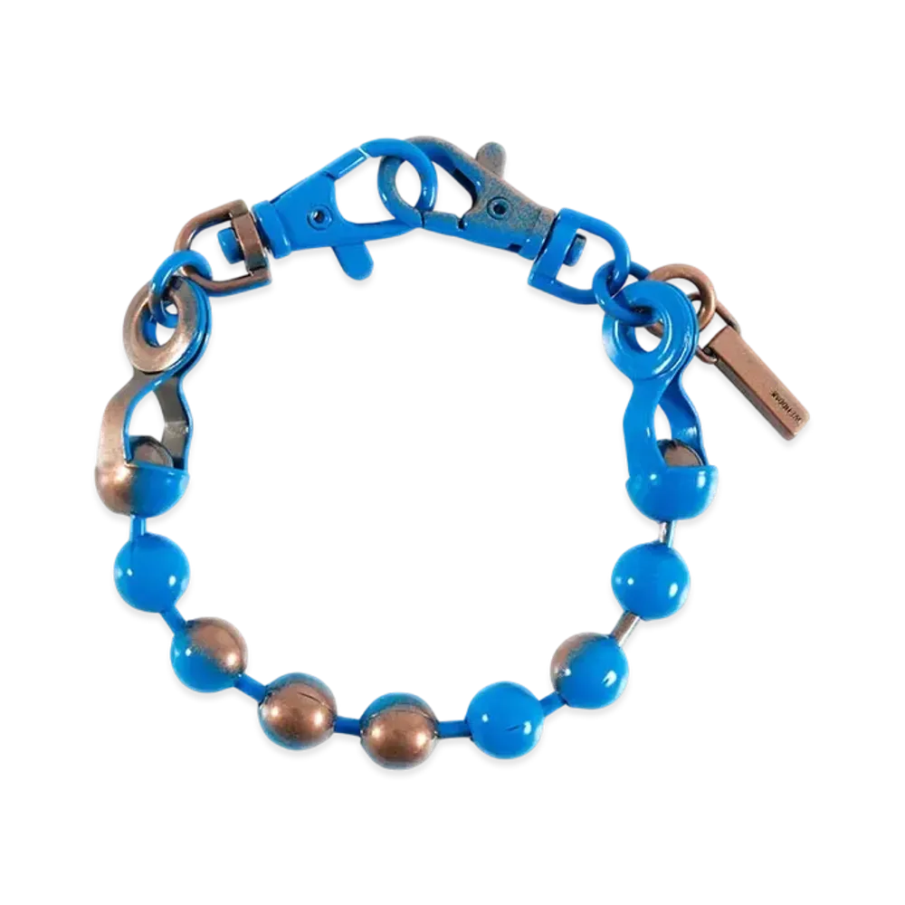 WE11DONE Colored Ball Chain Bracelet "Blue"