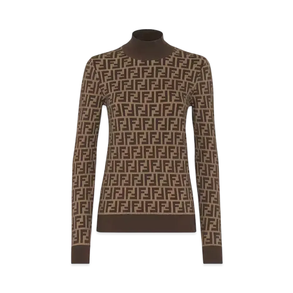 FENDI Women's FF Cotton Sweater "Brown"