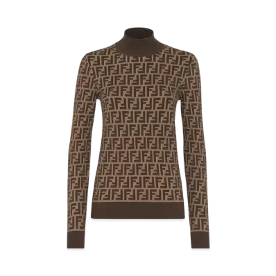 FENDI Women's FF Cotton Sweater "Brown"