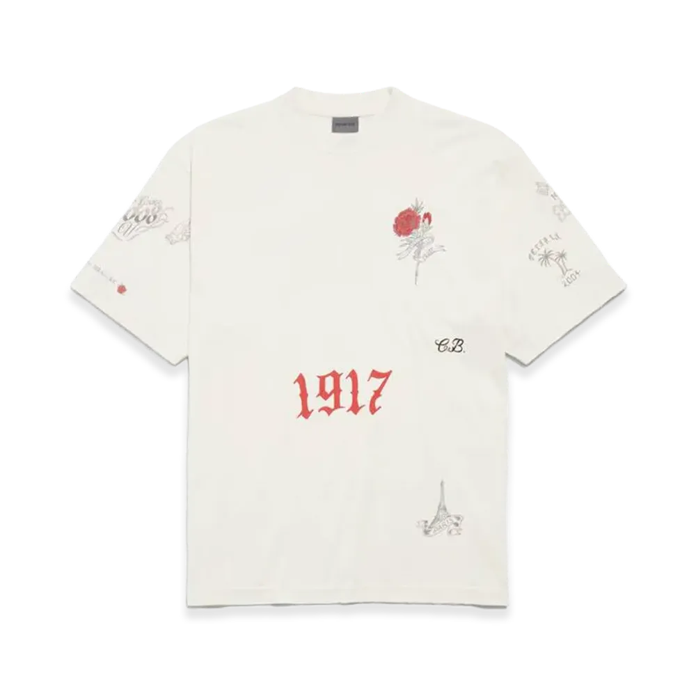 BALENCIAGA Tattoo T-Shirt Medium Fit "Beige"