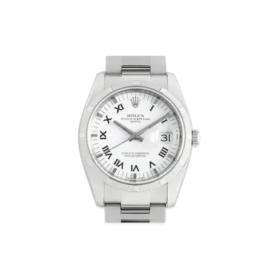 ROLEX Oyster Perpetual Date "White Roman/Stainless Steel"