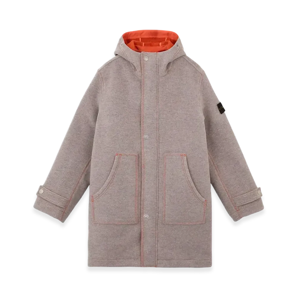 Stone Island 71330 Wool Nylon Panno Double Hooded Parka with Zipper - 24FW "Grey"