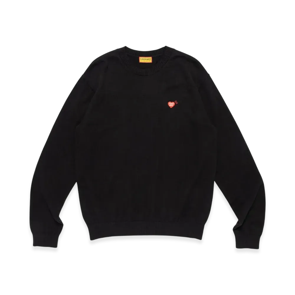 HUMAN MADE Heart Badge Knit Sweater "Black"
