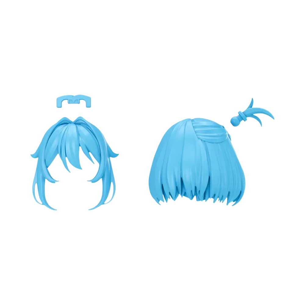 BANDAI "30 MINUTES SISTERS" 30MS Optional Hairstyle Parts Vol.13 Medium Hair 7 [Blue 2]