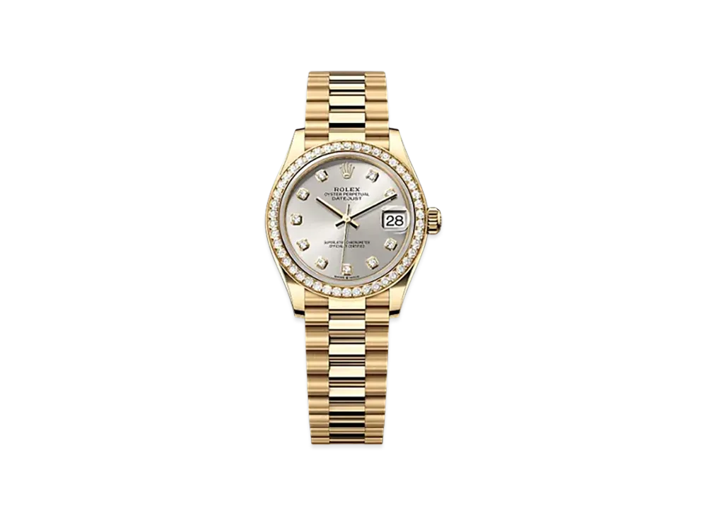 ROLEX Datejust 31mm Yellow Gold Diamond 278288RBR "Silver"