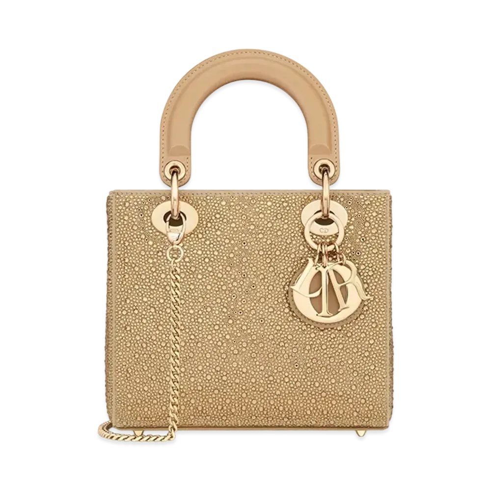 Dior Small Lady Bag Goatskin Cover Tone Strass "Gold"