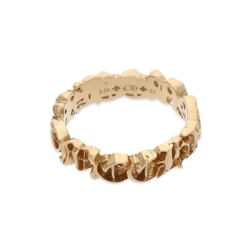 Chrome Hearts 22K Script Band Gold Ring "Gold"