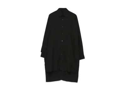 Yohji Yamamoto Pour Homme COTTON BROAD CHAIN STITCH GUSSET BLOUSE "Black"