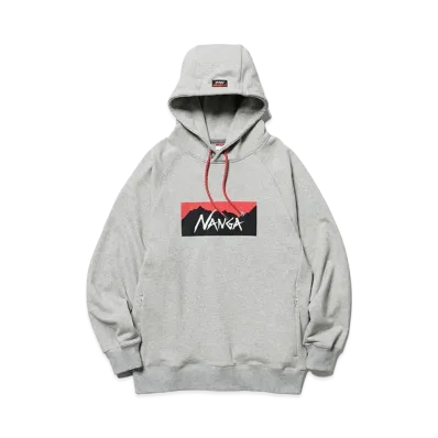 NANGA Eco Hybrid Box Logo Sweat Hoodie (Unisex) "L.Grey"