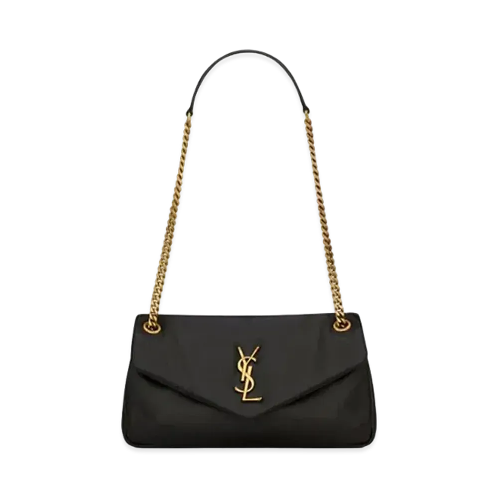 Saint Laurent Calypso in Plunged Lambskin "Black"