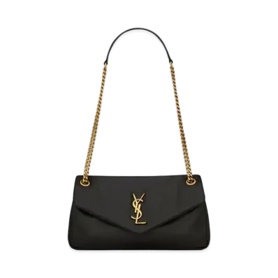 Saint Laurent Calypso in Plunged Lambskin "Black"