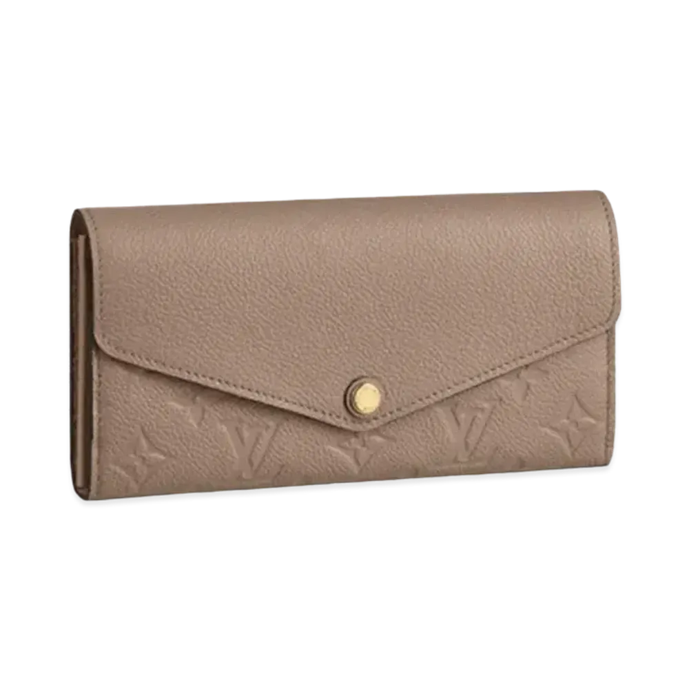 Louis Vuitton Sarah Wallet Monogram Empreinte Leather "Turtledove"