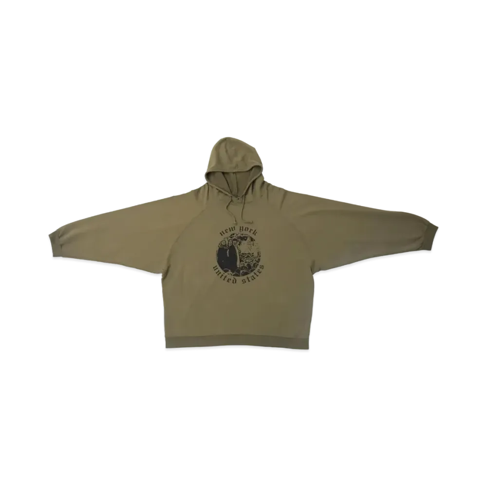 RAF SIMONS Redux Aw01 New York Hoodie "Olive"