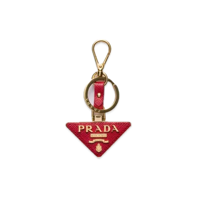 PRADA Saffiano Leather Keyring "Red"