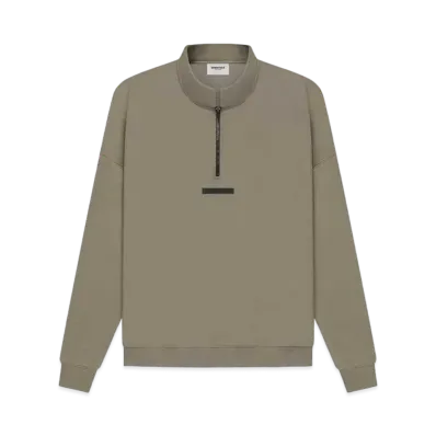 FEAR OF GOD ESSENTIALS Mockneck Half Zip "Taupe"
