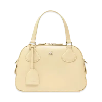 Courreges AC Stud Leather Bowling Bag "Soft Butter"