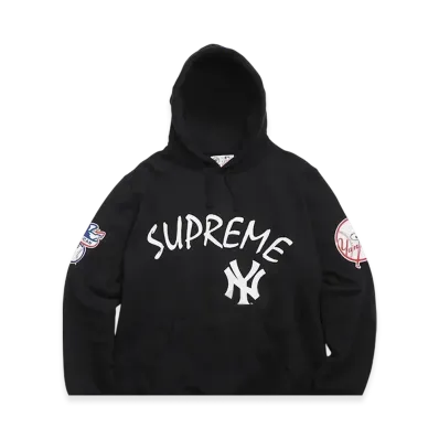 Supreme New York Yankees Hooded Sweatshirt "Black"
