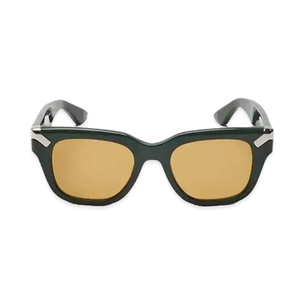 Alexander McQUEEN Punk Rivet Square Sunglasses "Dark Green/Ocher"