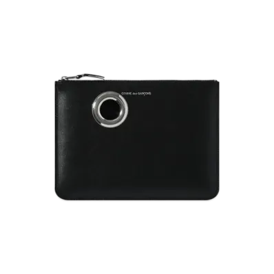 COMME des GARCONS Wallet Silver Eyelet "Black"