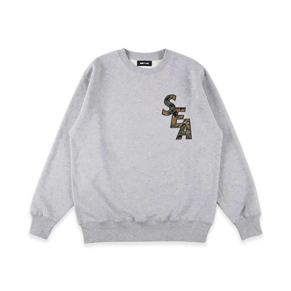 WIND AND SEA Camo Sea Crewneck Sweatshirt "Gray"