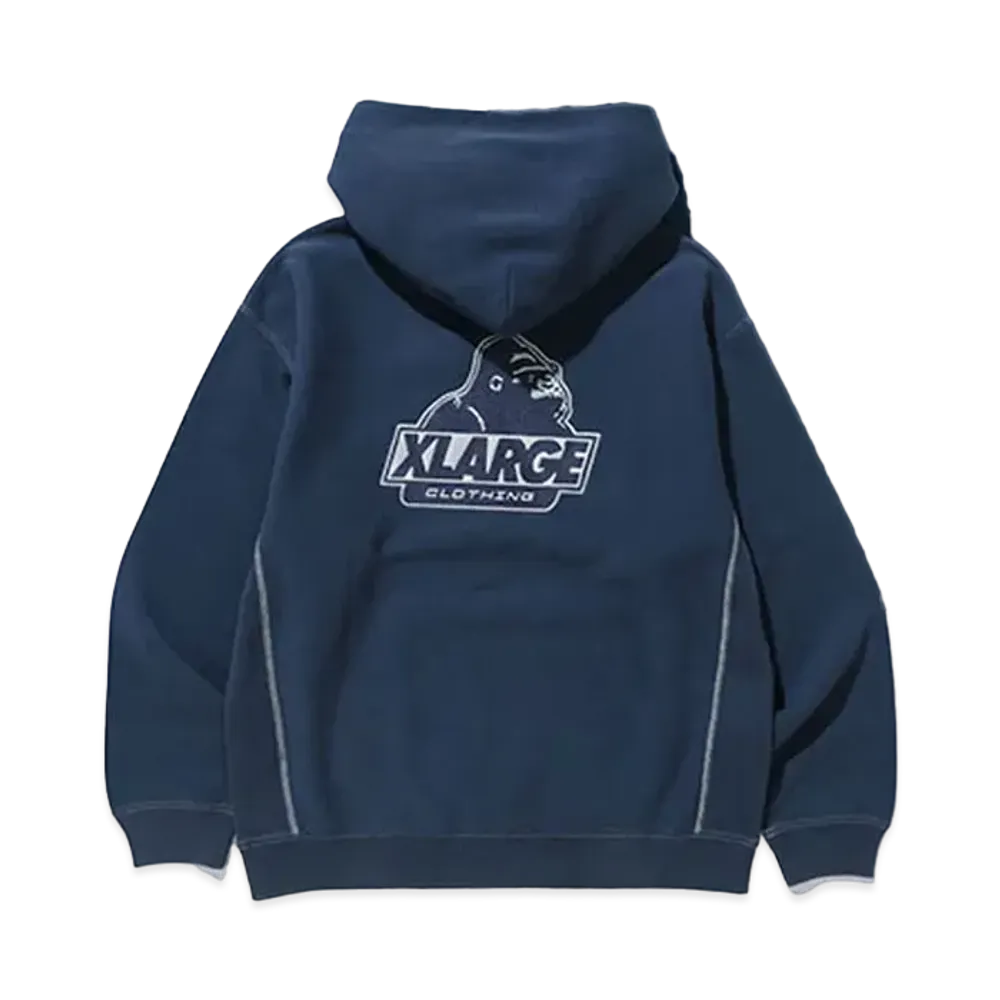 XLARGE x Champion Reverse Weave Overdye Hooded Sweat "Navy"