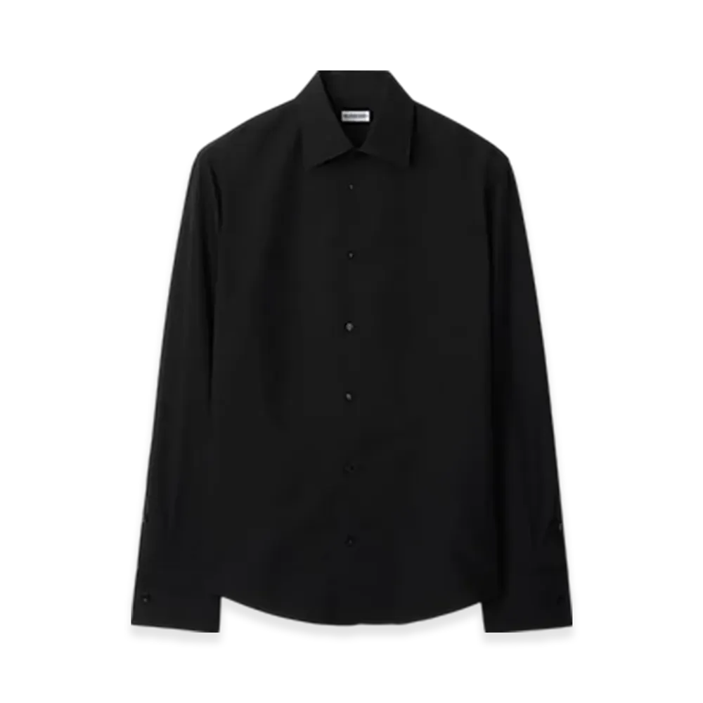 Burberry Slim Fit Cotton Silk Tuxedo Shirt "Black"