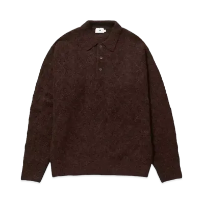 FTW CABLE KNIT POLO "BROWN"