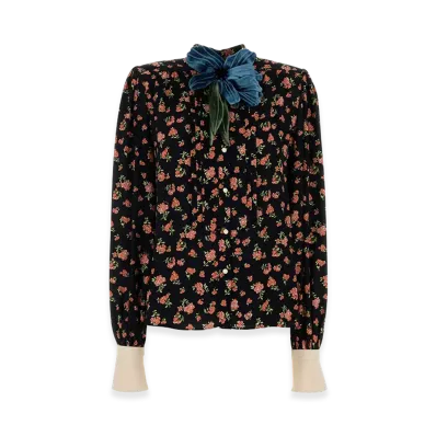 Valentino Women's Printed Crepe Shirt "Floral"