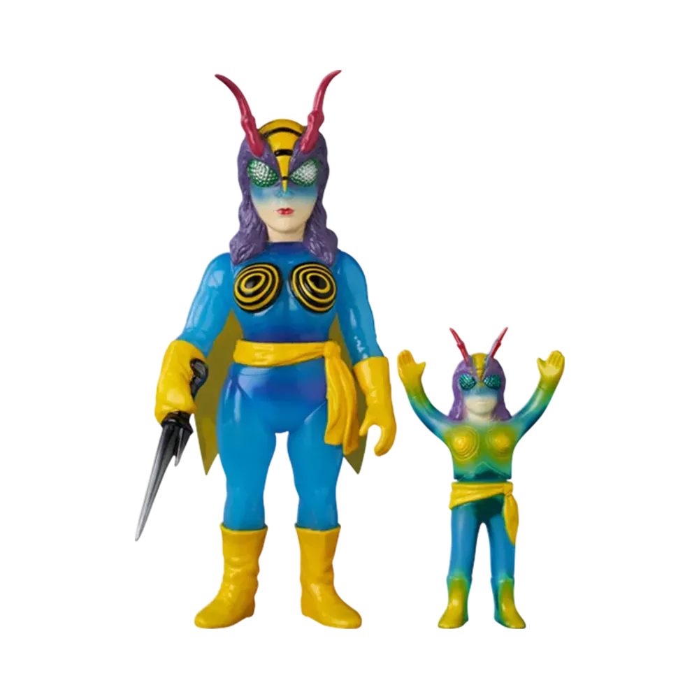 MEDICOM TOY "Toei Retro Sofvi Collection" -Masked Rider- Bee Woman (New Color) + Mini Soft Vinyl