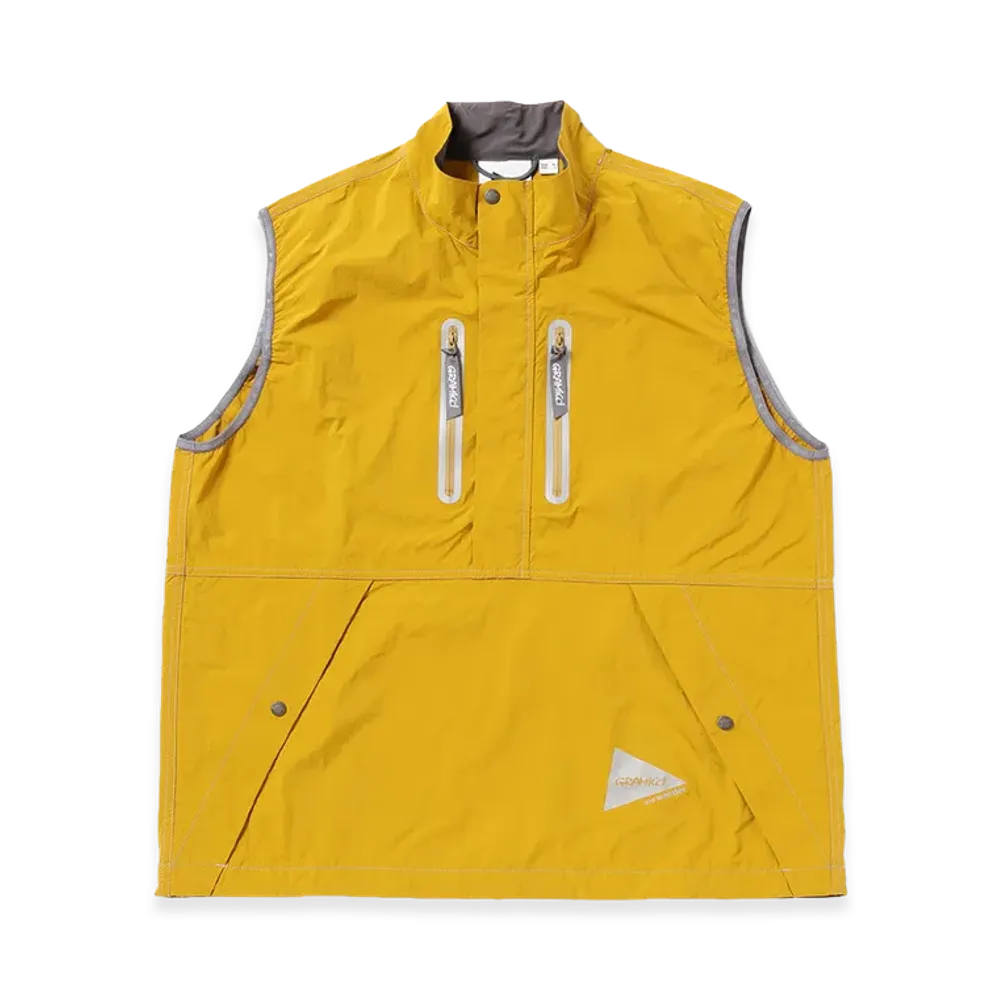 GRAMICCI x and wander Brushed Nylon Vest "Yellow"