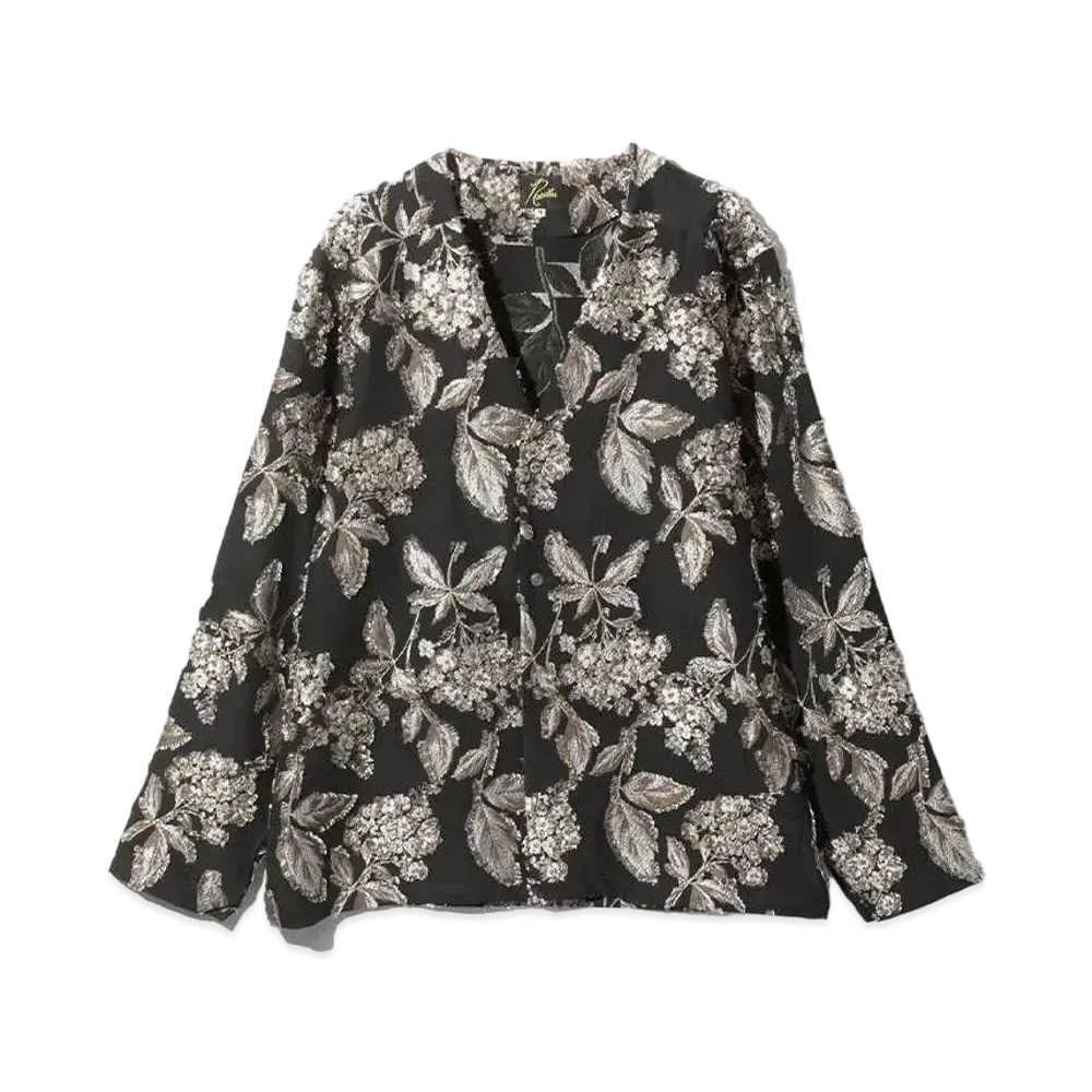 Needles V Neck Shirt Flower Cut JQ "Black"