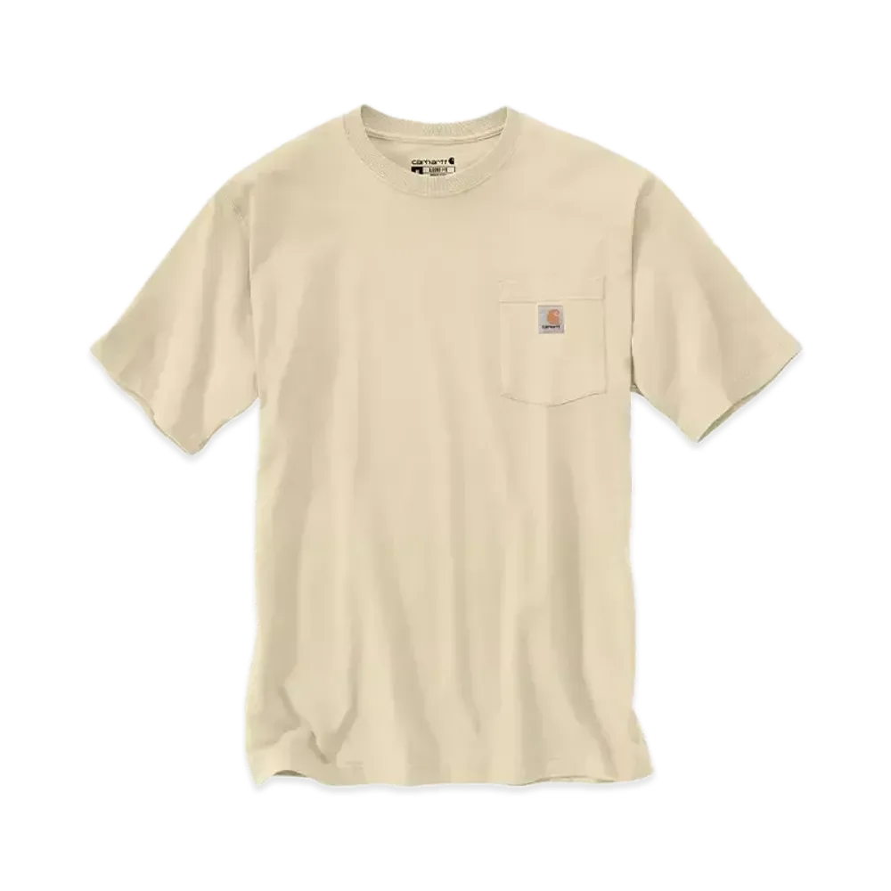 カーハート リラックスフィット ヘビーウェイト ショートスリーブ ポケット Tシャツ "オーツミルク"