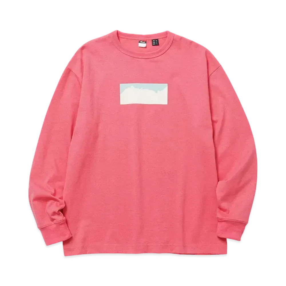 NANGA Eco Hybrid Box Logo L/S Tee(Unisex) "Pink"