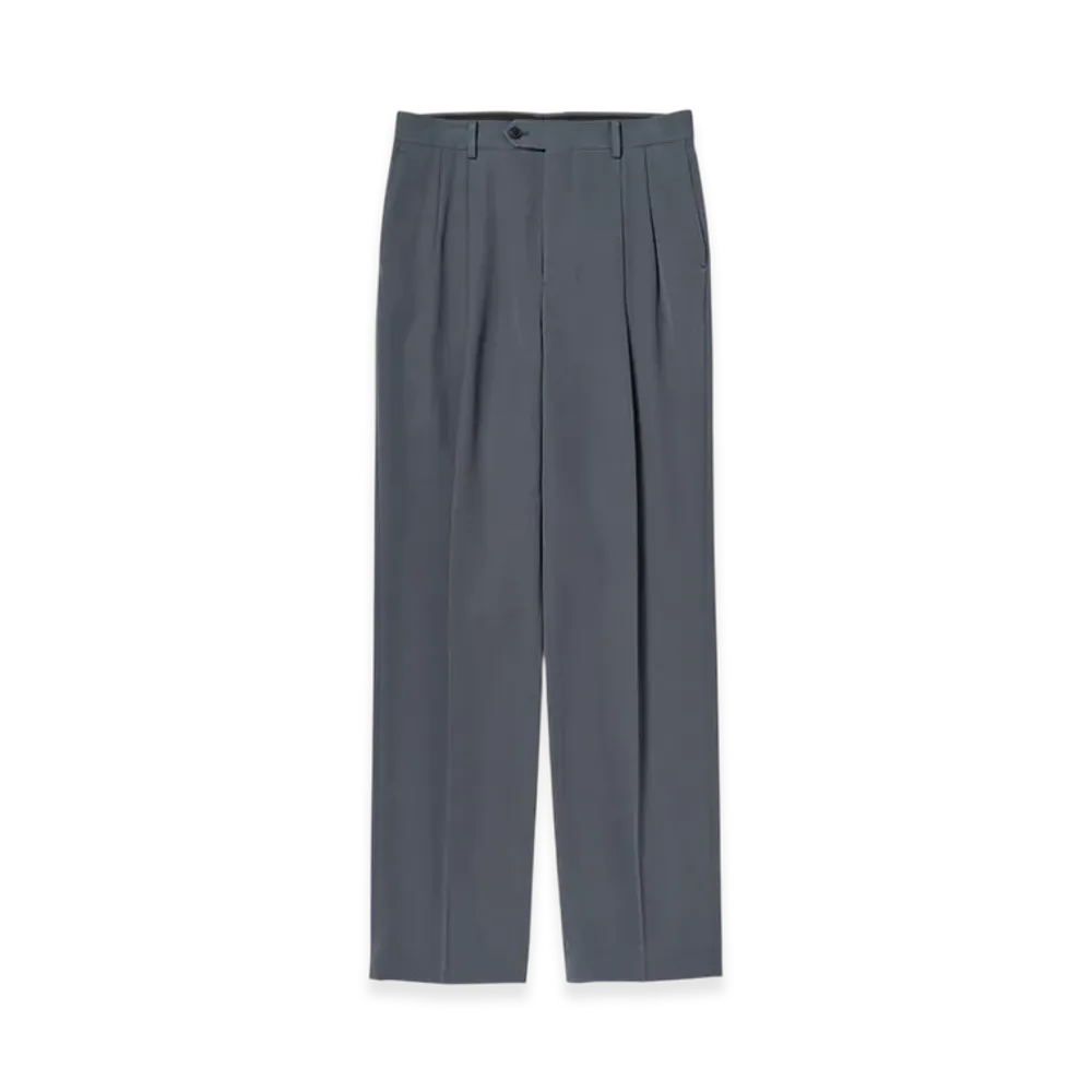 AURALEE Light Wool Max Gabardine Two-Tuck Slacks "Dark Gray"