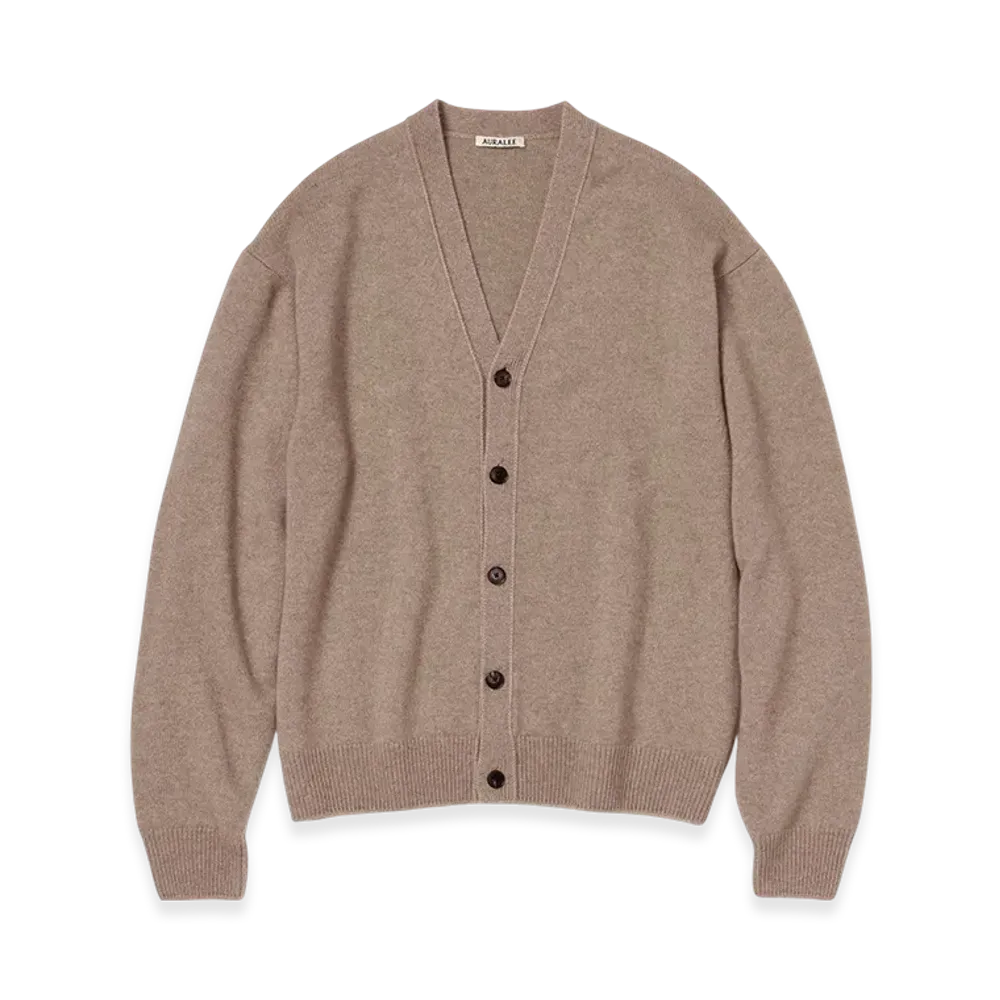 AURALEE Baby Cashmere Knit Cardigan "Natural Brown"