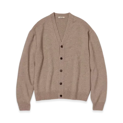 AURALEE Baby Cashmere Knit Cardigan "Natural Brown"