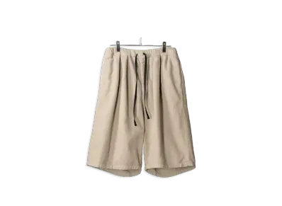 ANCELLM Brushed Cotton Wide Cropped Pants "Greige"