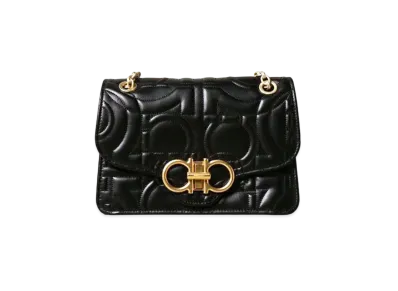 Salvatore Ferragamo Quilted Gancini Flap Bag (L) "Black"
