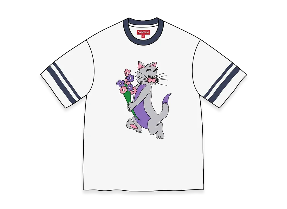 Supreme Glitter Cat S/S Top "White"