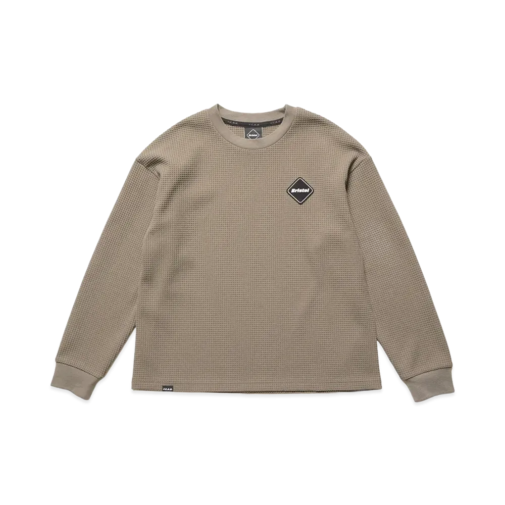 F.C.Real Bristol Kids Tech Waffle Lounge L/S Top "Greige"