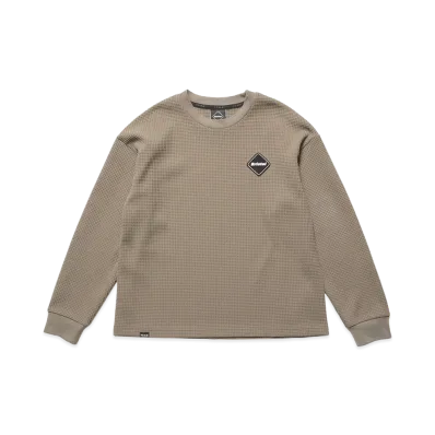 F.C.Real Bristol Kids Tech Waffle Lounge L/S Top "Greige"