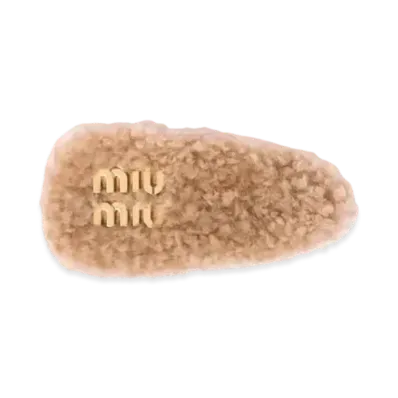 MIUMIU Shearling Hair Clip "Camel"